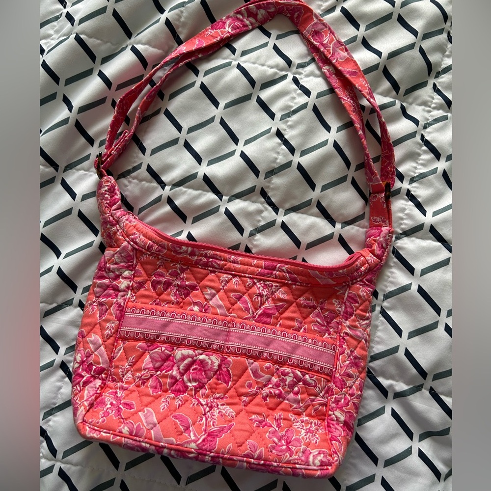 Vera Bradley Floral Pink Quilted Shoulder Bag